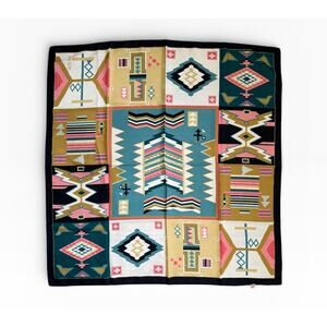 AKER Aztec BOHEMIAN Square Scarf 34 x 33 Made in Turkey